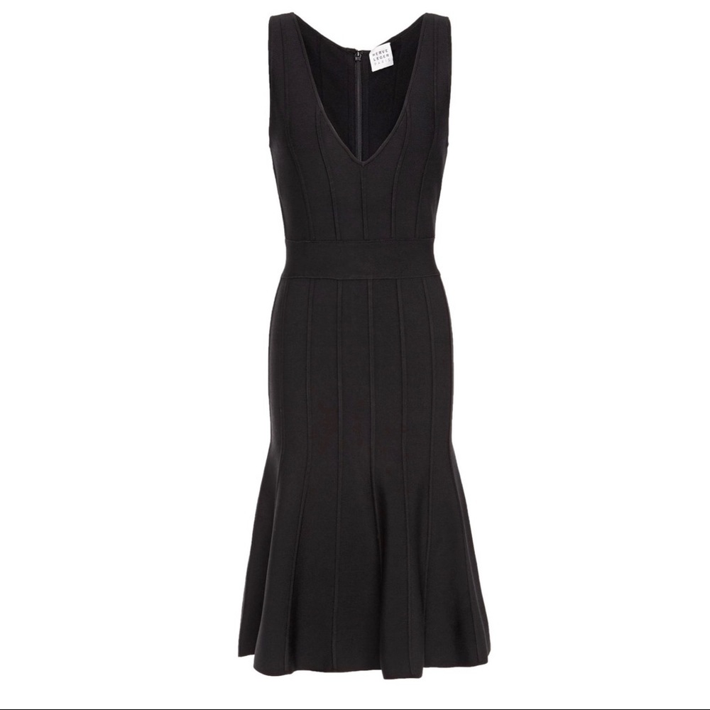 Hervé Léger Black Midi Dress